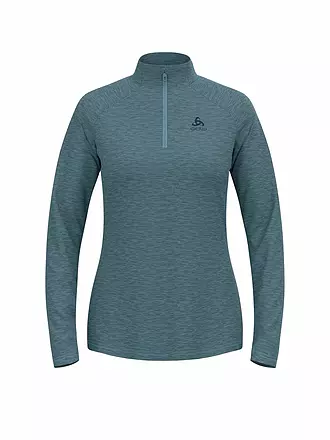 ODLO | Damen Unterzieh Zipshirt Essentials Ceramiwarm | blau